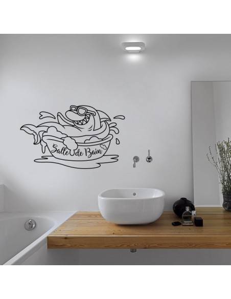 Sticker salle de bain requin