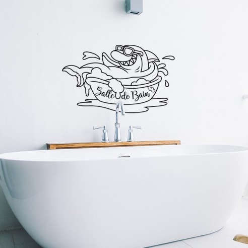 Sticker salle de bain requin