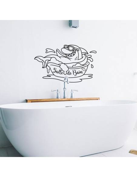 Sticker salle de bain requin
