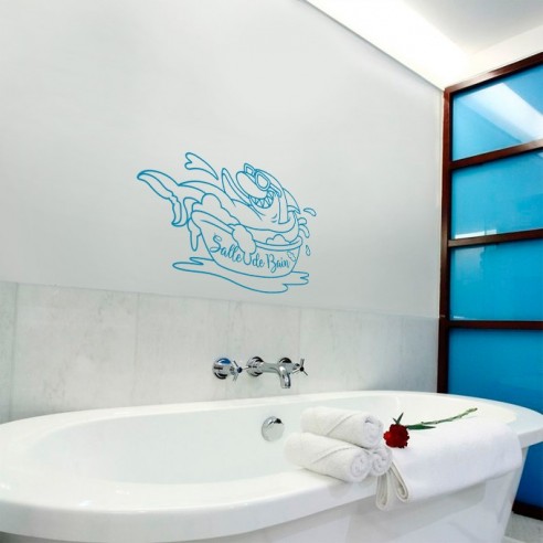 Sticker salle de bain requin