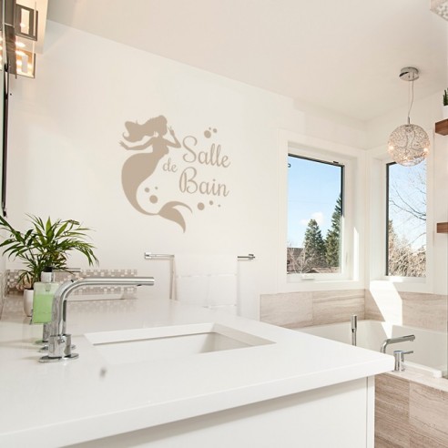 Sticker sirène salle de bain