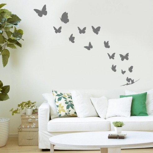 Sticker envolée de papillons
