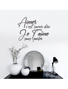 Sticker aimer c'est savoir dire je t'aime sans parler 2