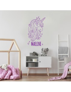 Stickers licorne avec prénom 2