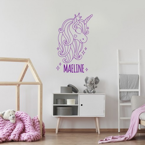 stickers licorne avec prénom