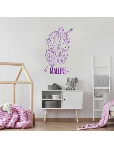 stickers licorne avec prénom