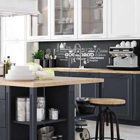 sticker mural cuisine