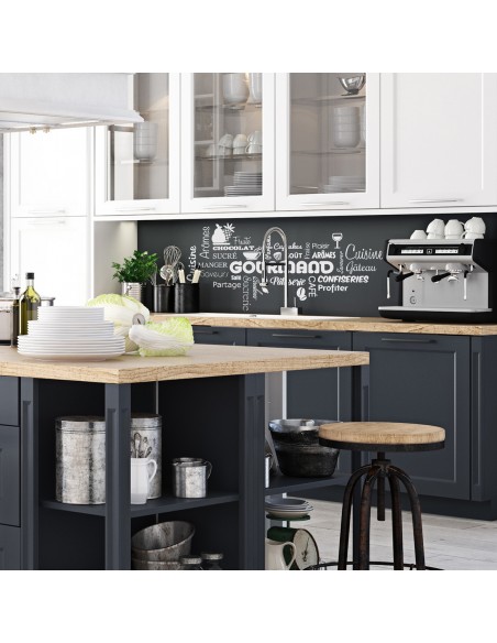 sticker mural cuisine