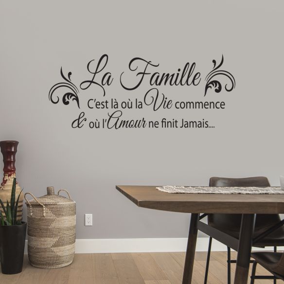 Stickers la famille c'est là où la vie commence