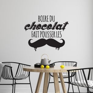 Stickers boire du chocolat fait pousser les moustaches 2