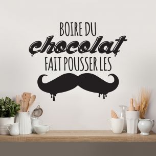 Stickers boire du chocolat fait pousser les moustaches