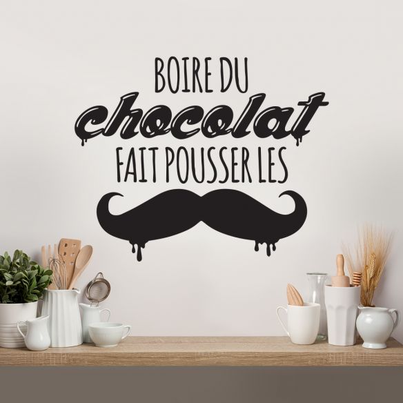 Stickers boire du chocolat fait pousser les moustaches