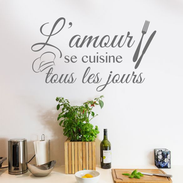 Stickers l'amour se cuisine tous les jours