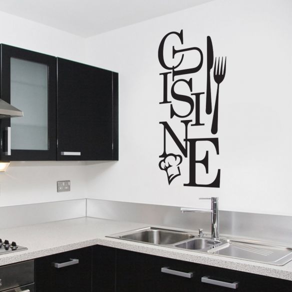 sticker mural cuisine