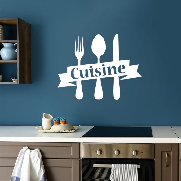Sticker cuisine fourchette couteau