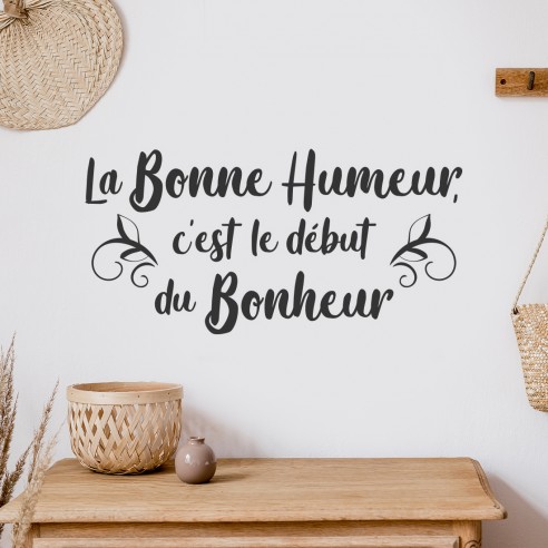 Sticker Pour Chambre Citation de partage de bonheur - TenStickers