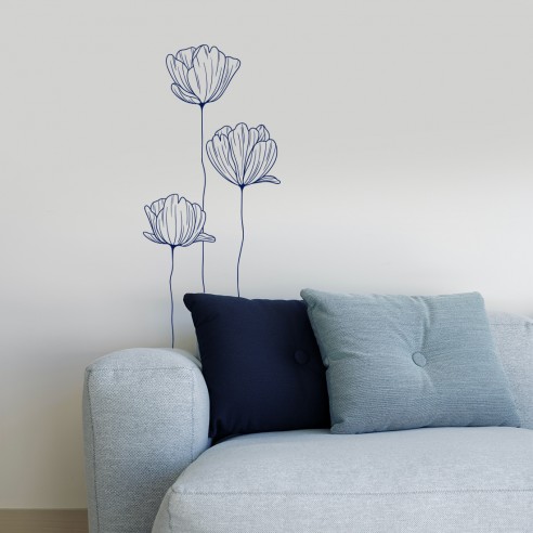 stickers muraux coquelicot