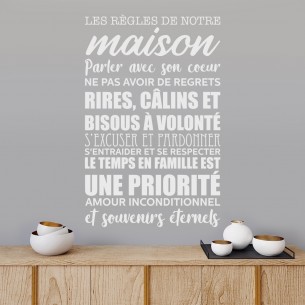 stickers les règles de notre maison 2