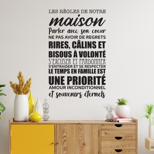 stickers les règles de la maison