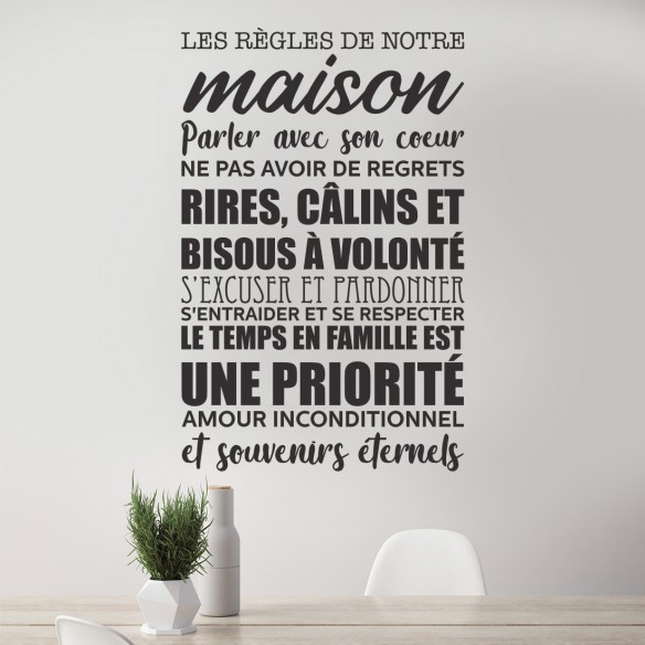 stickers les règles de notre maison