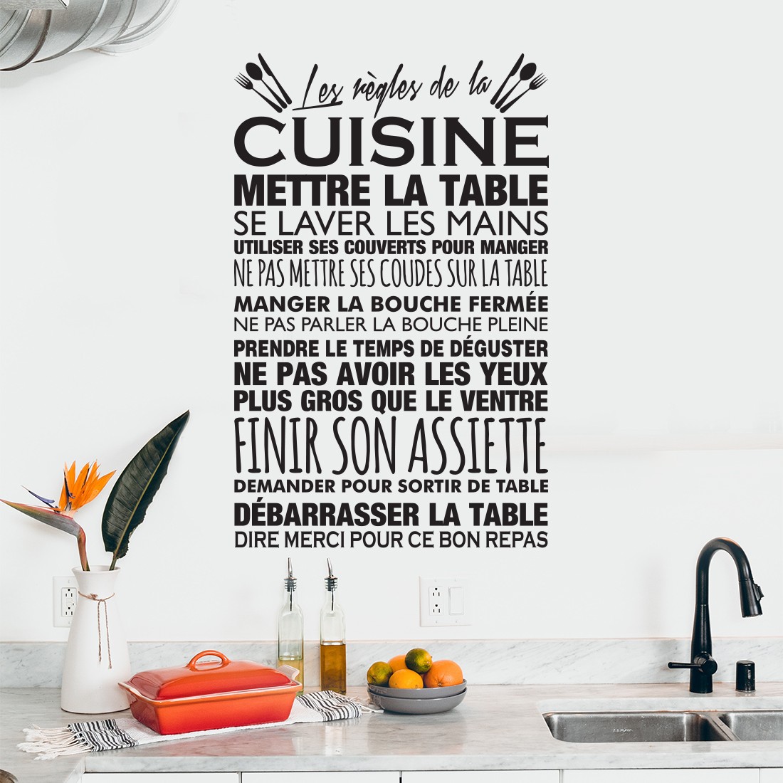 Sticker mural Les règles de la cuisine – CUISINE AU TOP