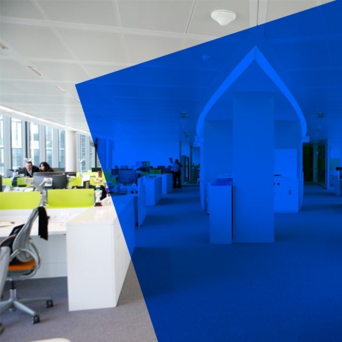 Adhésif transparent bleu