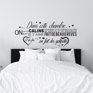 Stickers dans cette chambre on fait des câlins 2