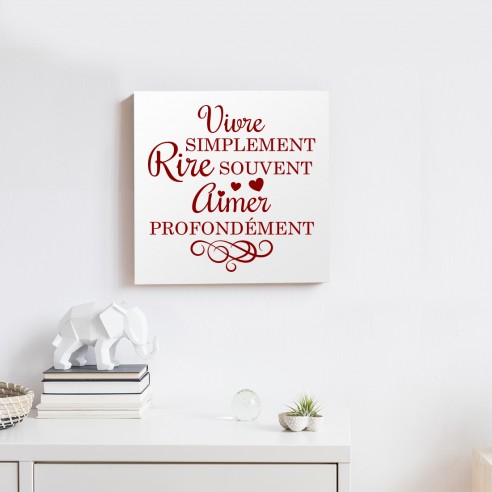 Tableau citation vivre simplement...