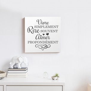 Tableau citation vivre simplement rire souvent 2