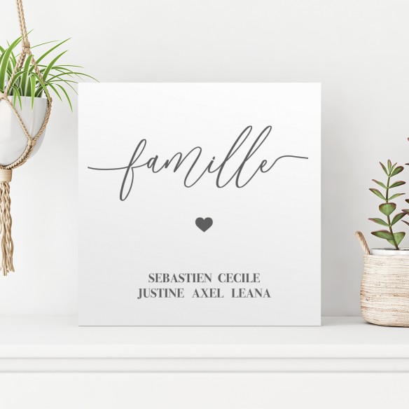 Tableau famille personnalisé avec prénoms