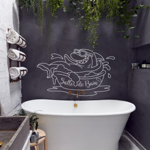 Stickers salle de bain zen avec galets - Adhésif déco 3D par Décorécébo