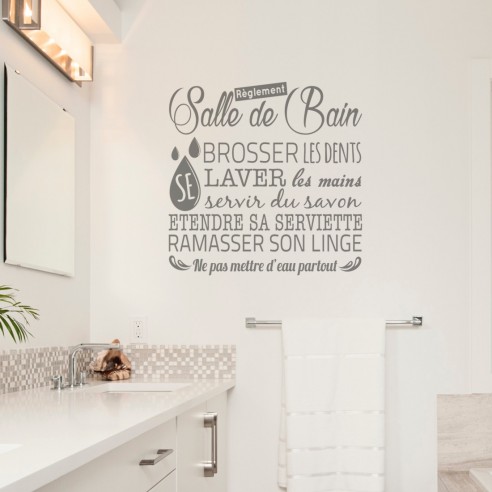 Sticker règlement de la salle de bain - Stickers muraux