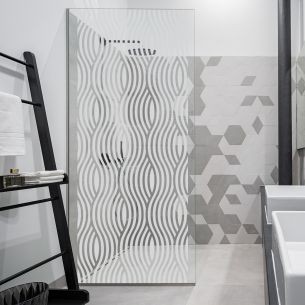 Sticker vagues dépoli paroi de douche 2