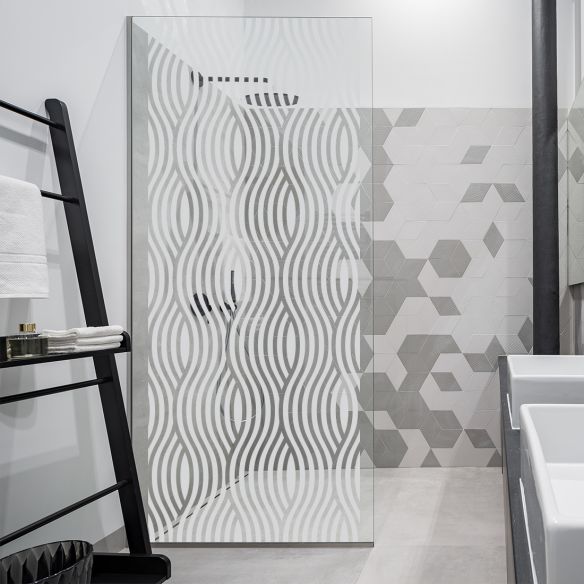 Sticker vagues dépoli paroi de douche