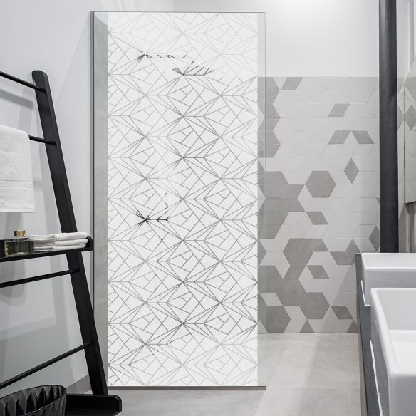 Sticker formes géométriques dépoli paroi de douche