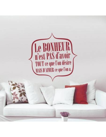 stickers citation sur le bonheur