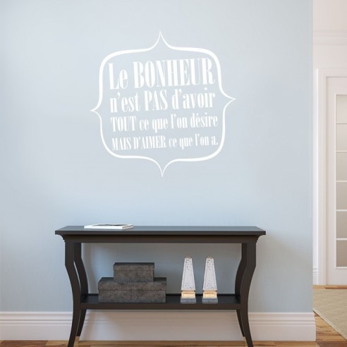 stickers citation sur le bonheur