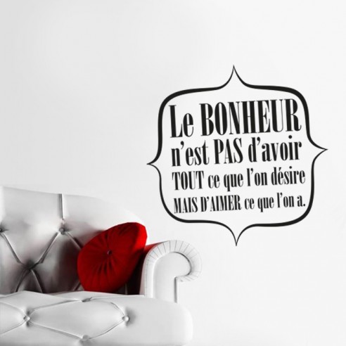 stickers citation sur le bonheur