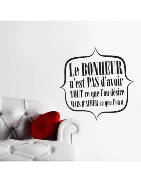 stickers citation sur le bonheur