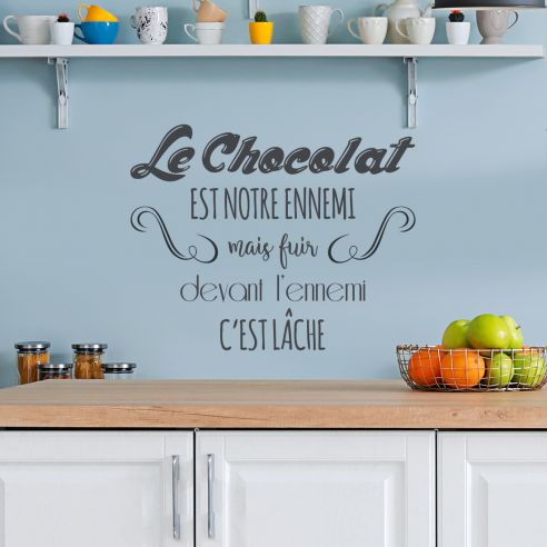 Stickers textes cuisine rigolo et humoristique sur le chocolat - Décorécébo