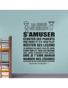 stickers muraux les règles des enfants