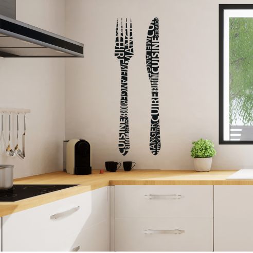 Stickers Cuisine Couverts - Autocollant muraux et deco