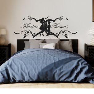 Sticker avec prénom couple personnalisé