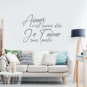Sticker aimer c'est savoir dire je t'aime sans parler