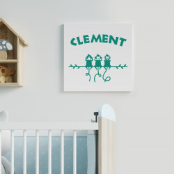 Tableau petits singes personnalisé avec prénom. Tableau déco enfant