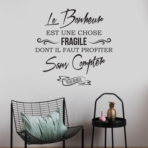 Sticker citation bonheur