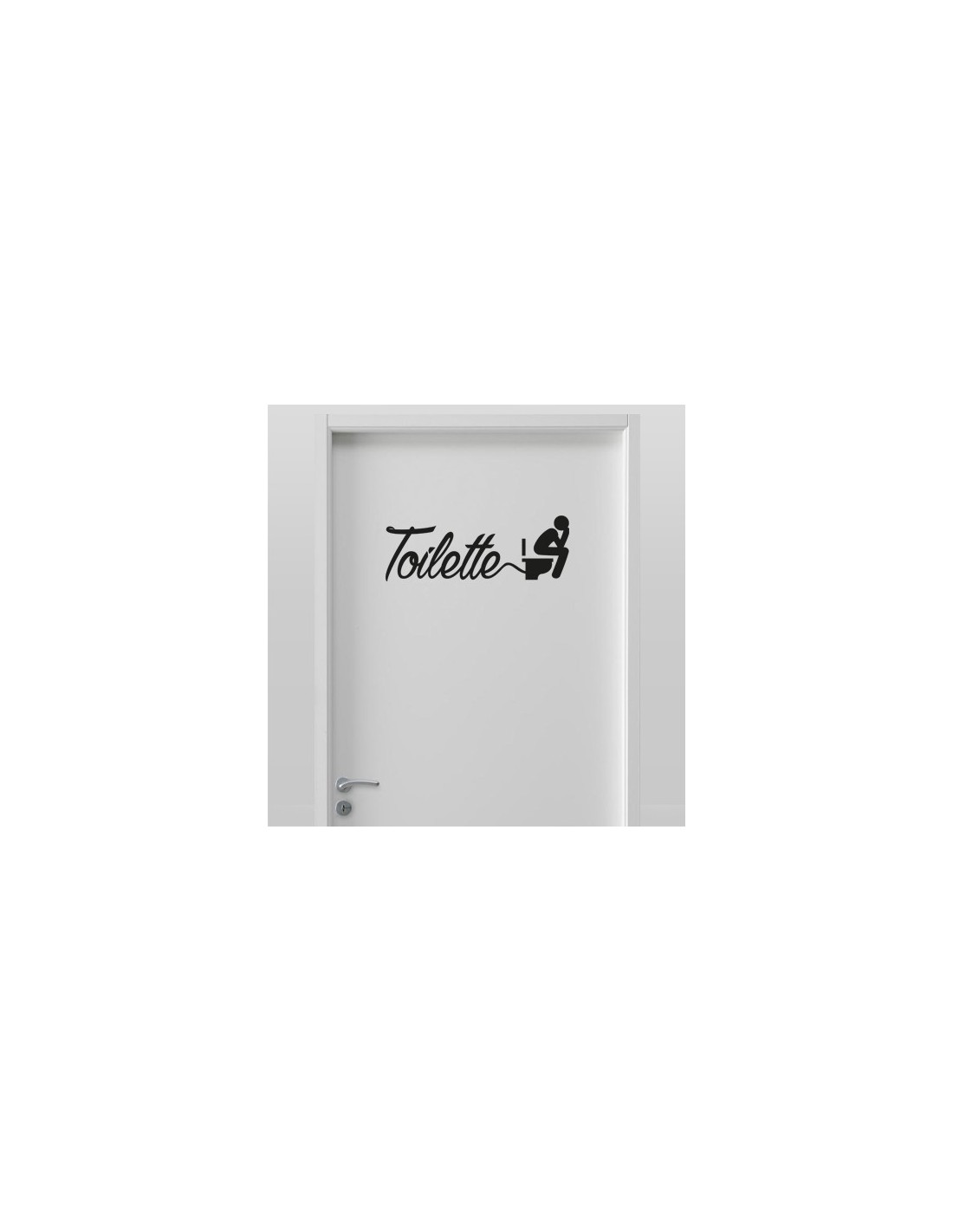 Sticker décoratif de porte toilettes L19cm TOILETTES