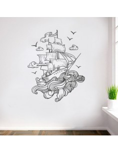 stickers bateau en mer