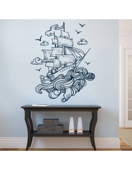 stickers bateau en mer