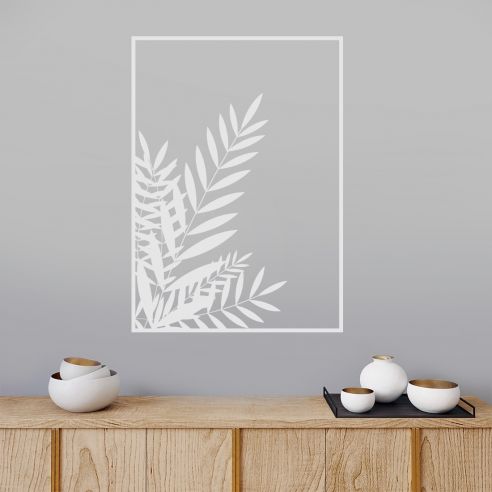 Sticker mural plante encadré